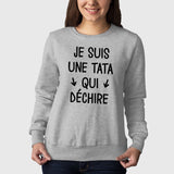 Sweat Adulte Tata qui déchire Gris