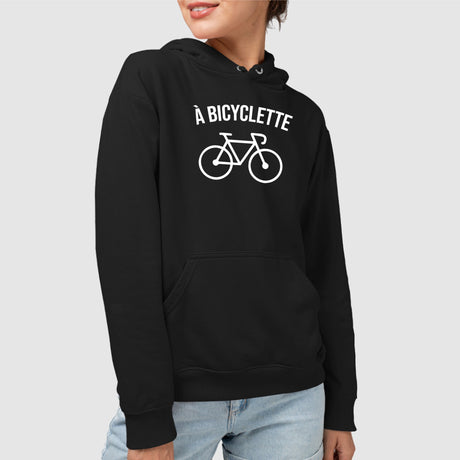 Sweat Capuche Adulte À bicyclette Noir