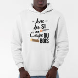 Sweat Capuche Adulte Avec des si on coupe du bois Blanc