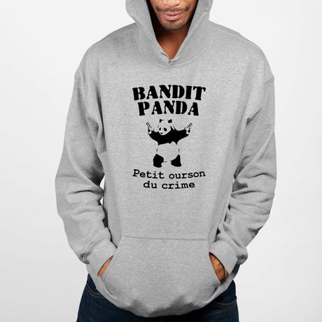Sweat Capuche Adulte Bandit panda Gris
