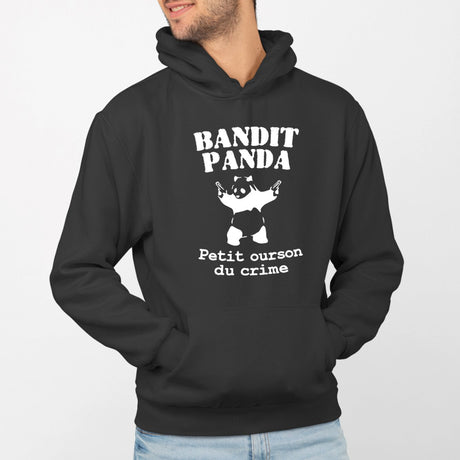 Sweat Capuche Adulte Bandit panda Noir