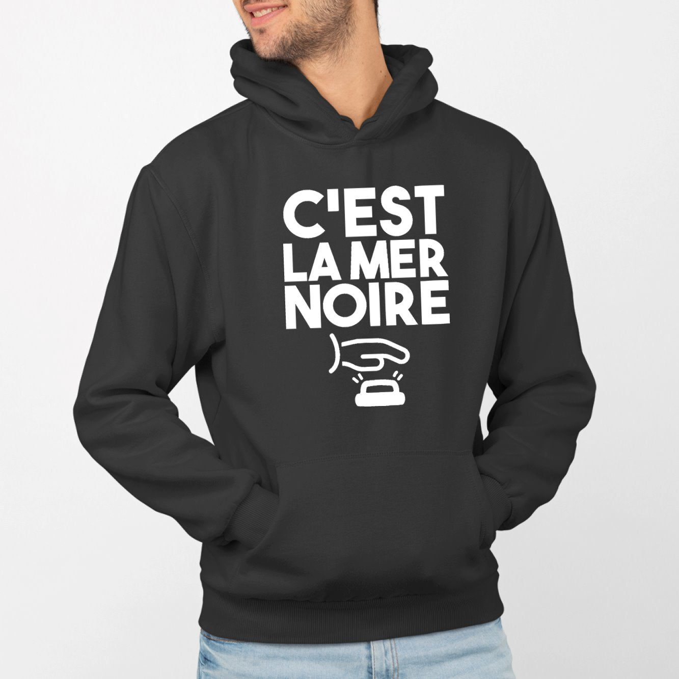 Sweat Capuche Adulte C est la mer noire