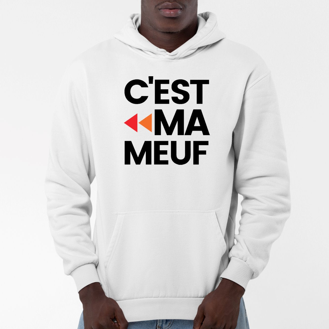 Sweat Capuche Adulte C'est ma meuf Blanc