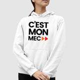 Sweat Capuche Adulte C'est mon mec Blanc