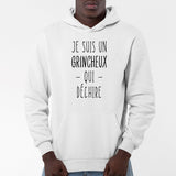 Sweat Capuche Adulte Grincheux qui déchire Blanc