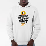 Sweat Capuche Adulte Inspecteur des travaux finis Blanc