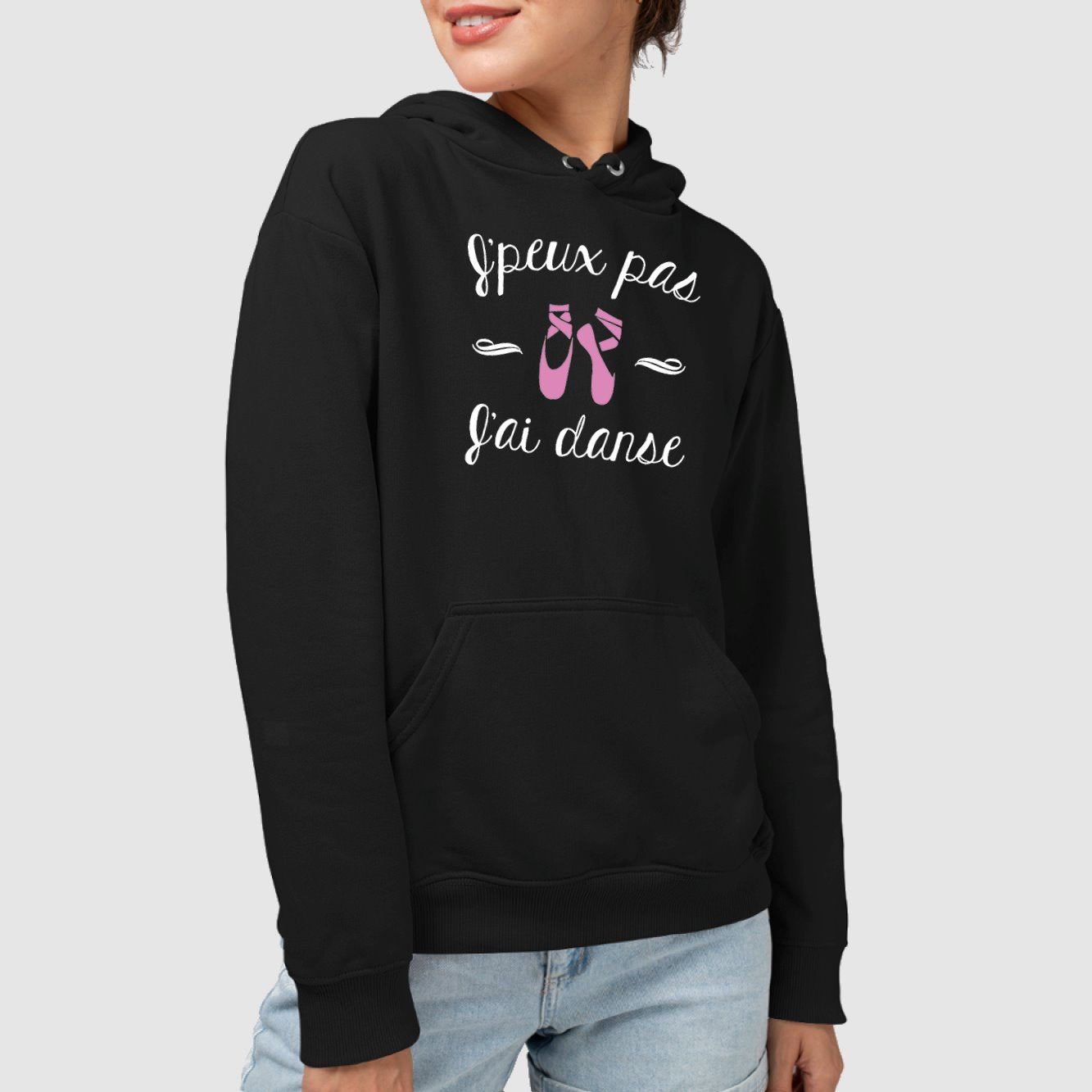 Sweat Capuche Adulte J'peux pas j'ai danse Noir