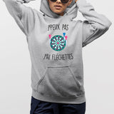 Sweat Capuche Adulte J'peux pas j'ai fléchettes Gris