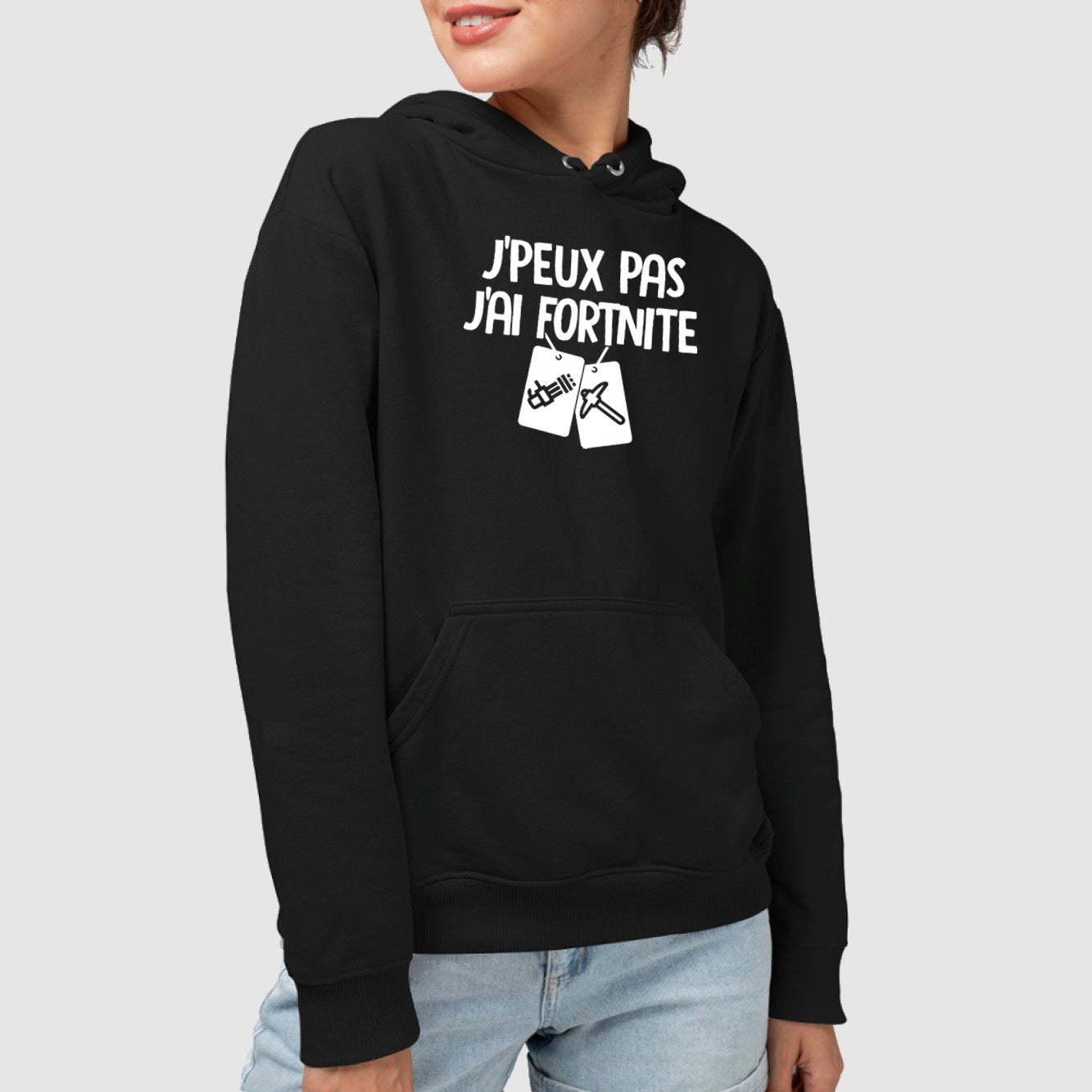 Sweat Capuche Adulte J'peux pas j'ai Fortnite