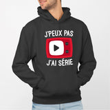 Sweat Capuche Adulte J'peux pas j'ai série Noir