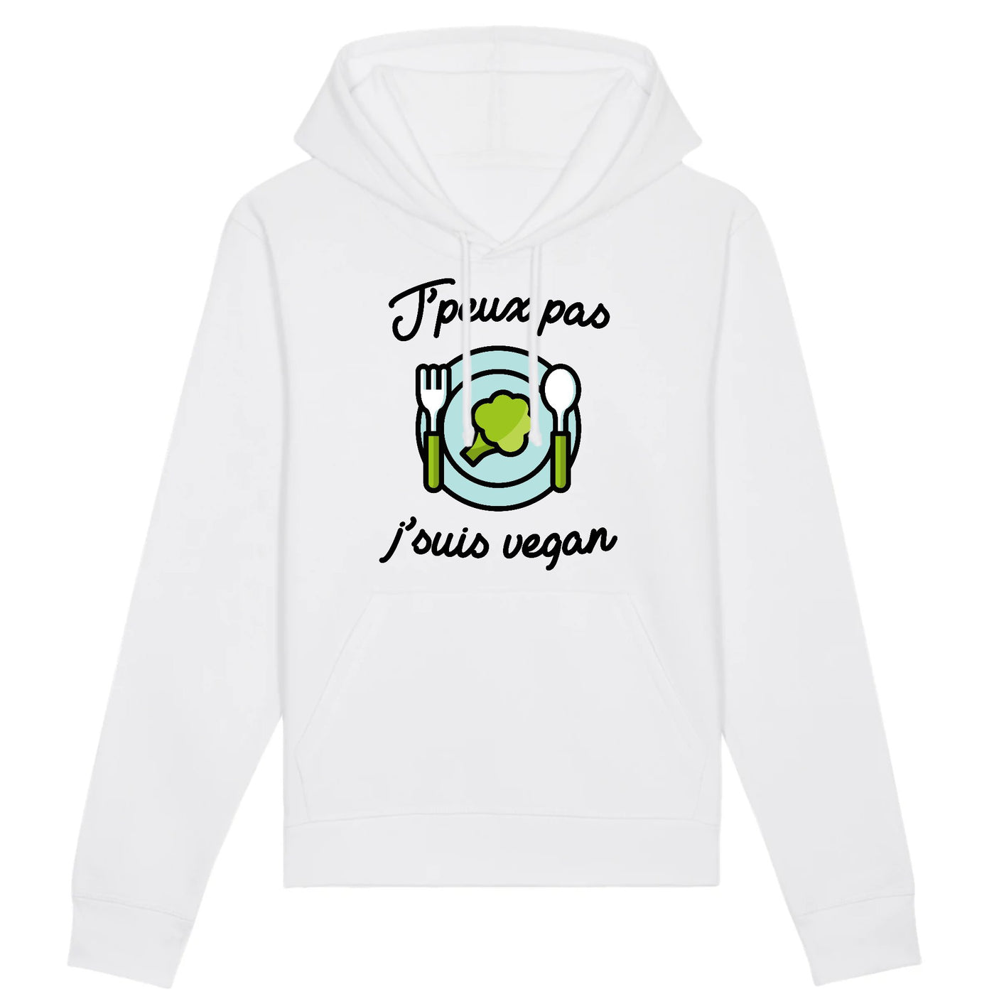 Sweat Capuche Adulte J'peux pas j'suis vegan 