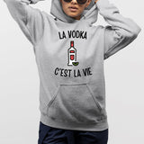 Sweat Capuche Adulte La vodka c'est la vie Gris