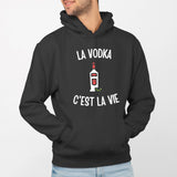 Sweat Capuche Adulte La vodka c'est la vie Noir