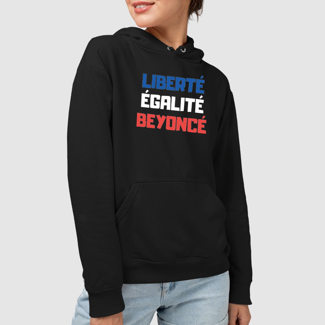 Sweat Capuche Adulte Liberté égalité Beyoncé Noir