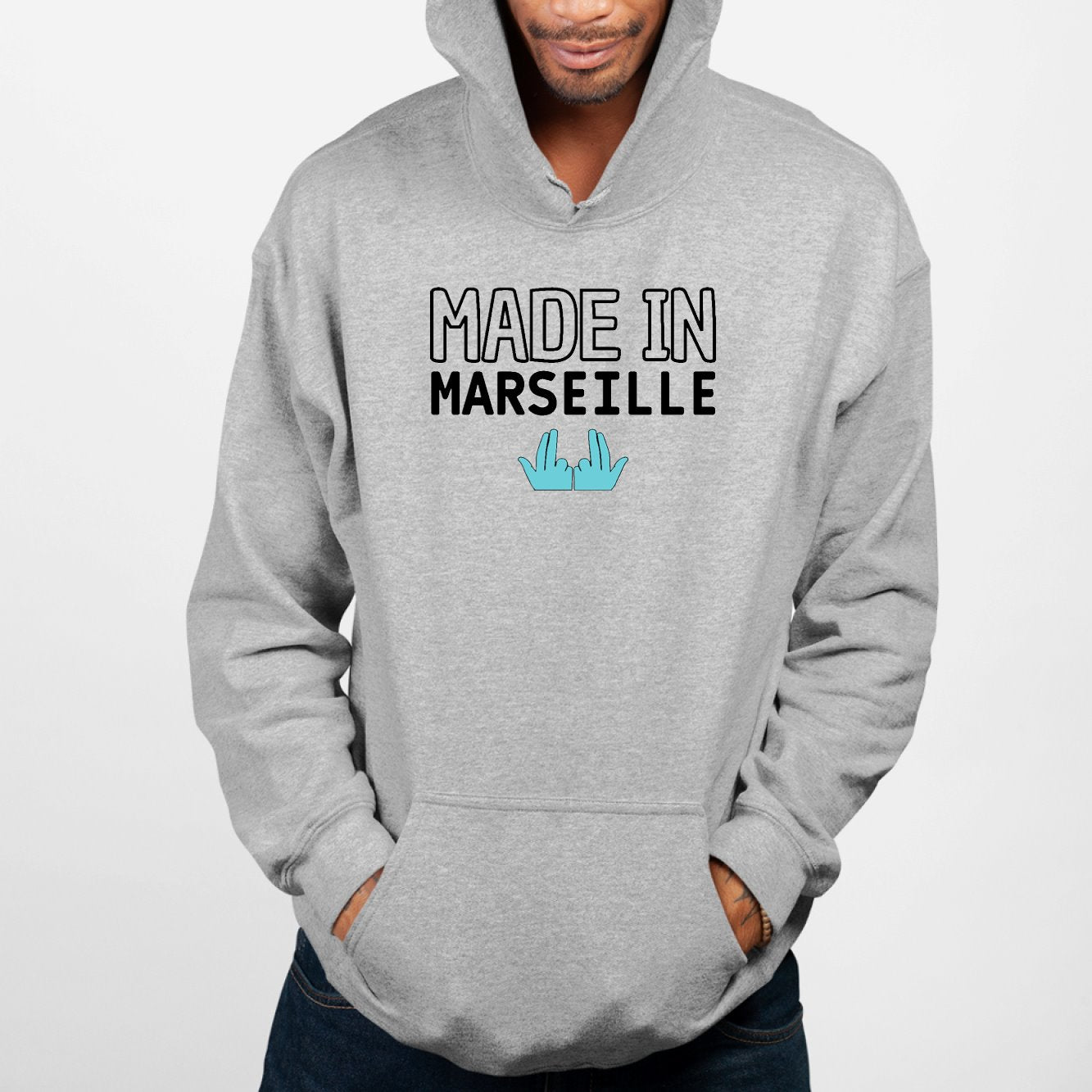 Sweat Capuche Adulte Made in Marseille Gris