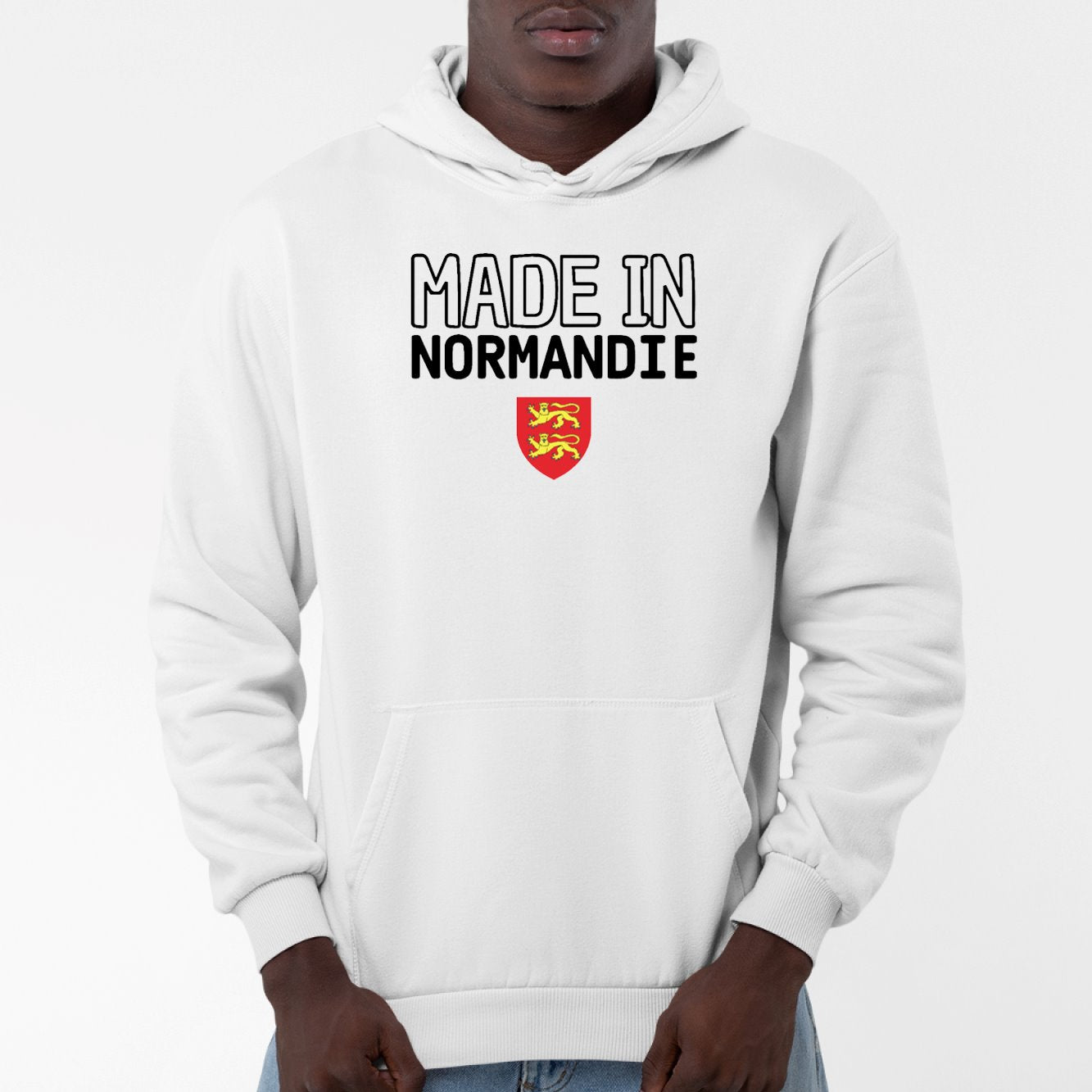 Sweat Capuche Adulte Made in Normandie Blanc