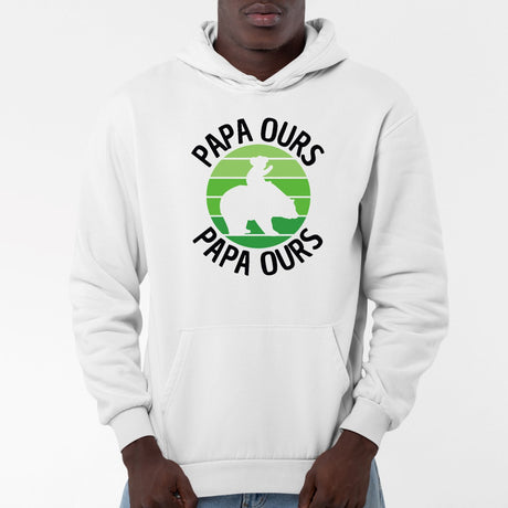 Sweat Capuche Adulte Papa ours Blanc