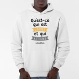 Sweat Capuche Adulte Qu'est-ce qui est jaune Jonathan Blanc