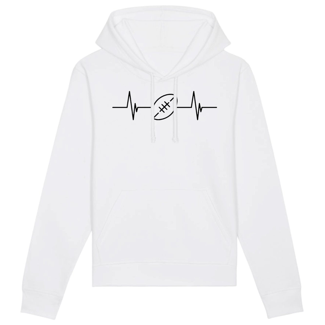 Sweat Capuche Adulte Rythme cardiaque rugby 