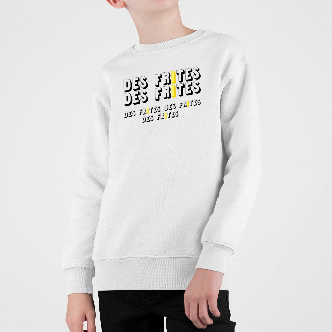 Sweat Enfant Des frites des frites Blanc