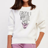 Sweat Enfant Grizou appelle moi Blanc