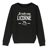 Sweat Enfant Je suis une licorne 