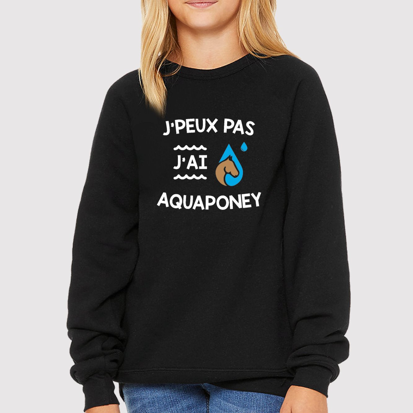 Sweat à Capuche "Je Peux Pas, J'ai Aqua Poney" - Cadeau Humour - Coupe Classique - 241g - Idée Cadeau Drôle