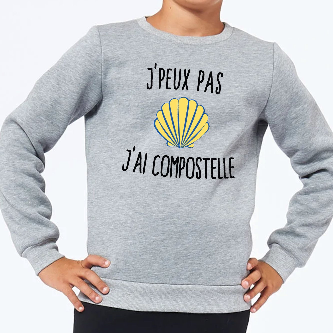 Sweat Enfant J'peux pas j'ai Compostelle Gris