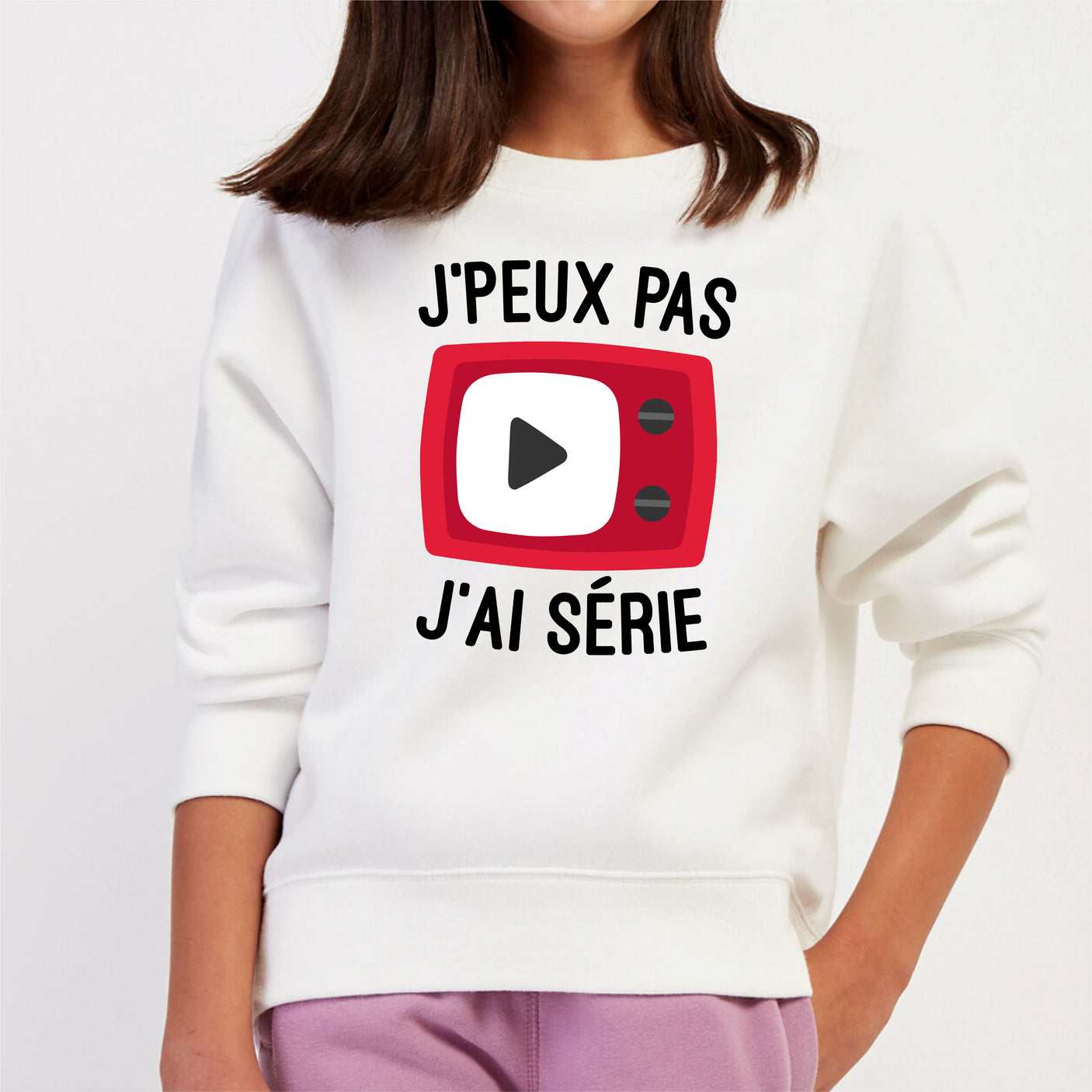 Sweat Enfant J'peux pas j'ai série Blanc