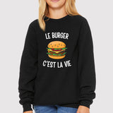 Sweat Enfant Le burger c'est la vie Noir