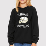 Sweat Enfant Le fromage c'est la vie Noir