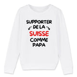 Sweat Enfant Supporter de la Suisse comme papa 