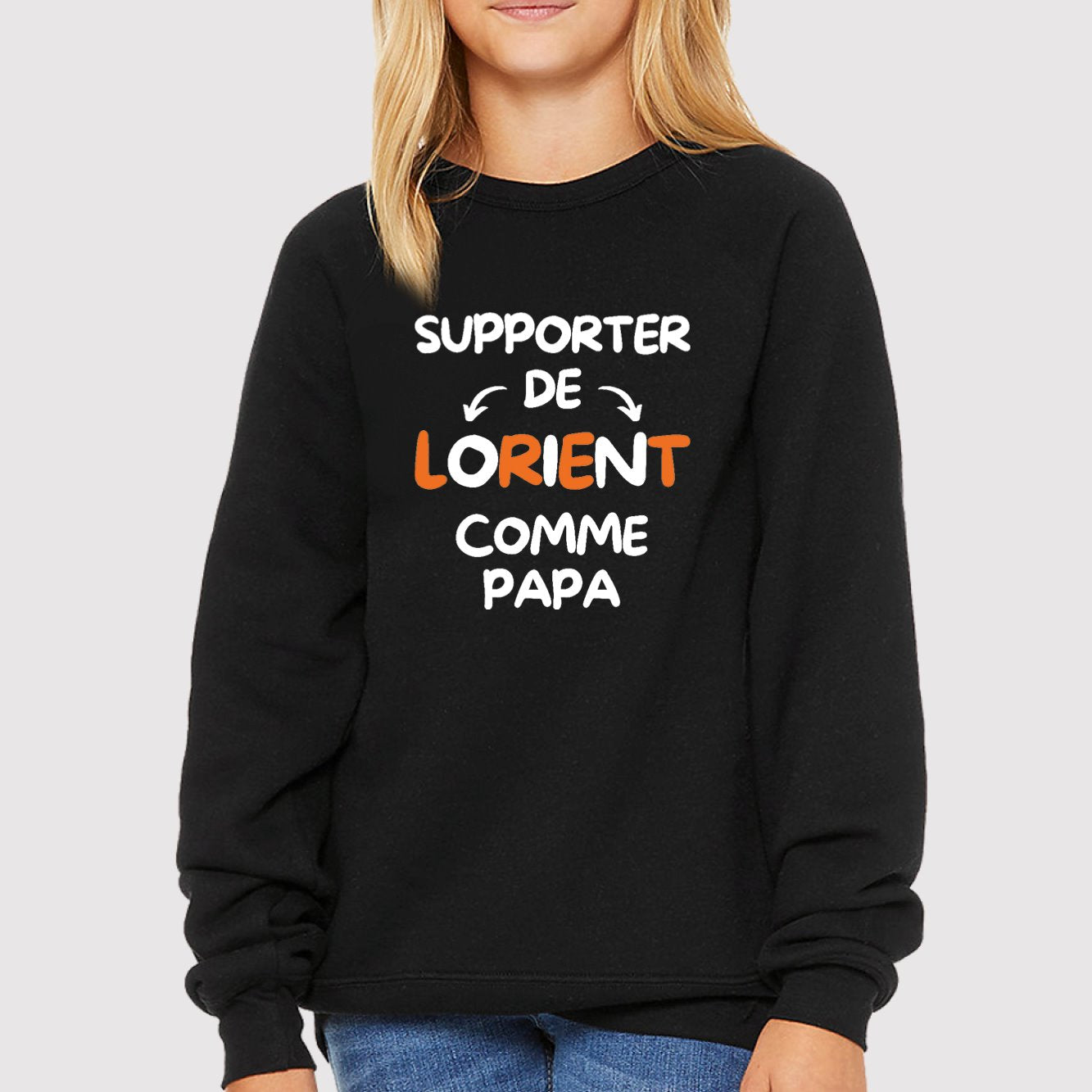 Sweat Enfant Supporter de Lorient comme papa Noir