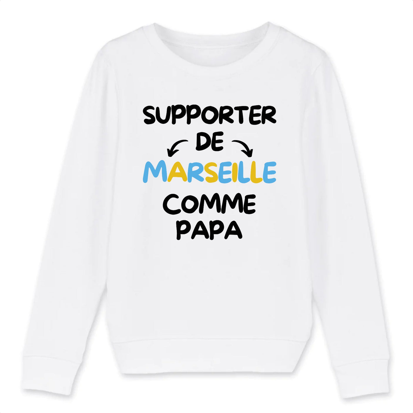 Sweat Enfant Supporter de Marseille comme papa 