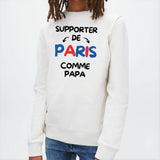 Sweat Enfant Supporter de Paris comme papa Blanc