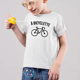 T-Shirt Enfant À bicyclette Blanc