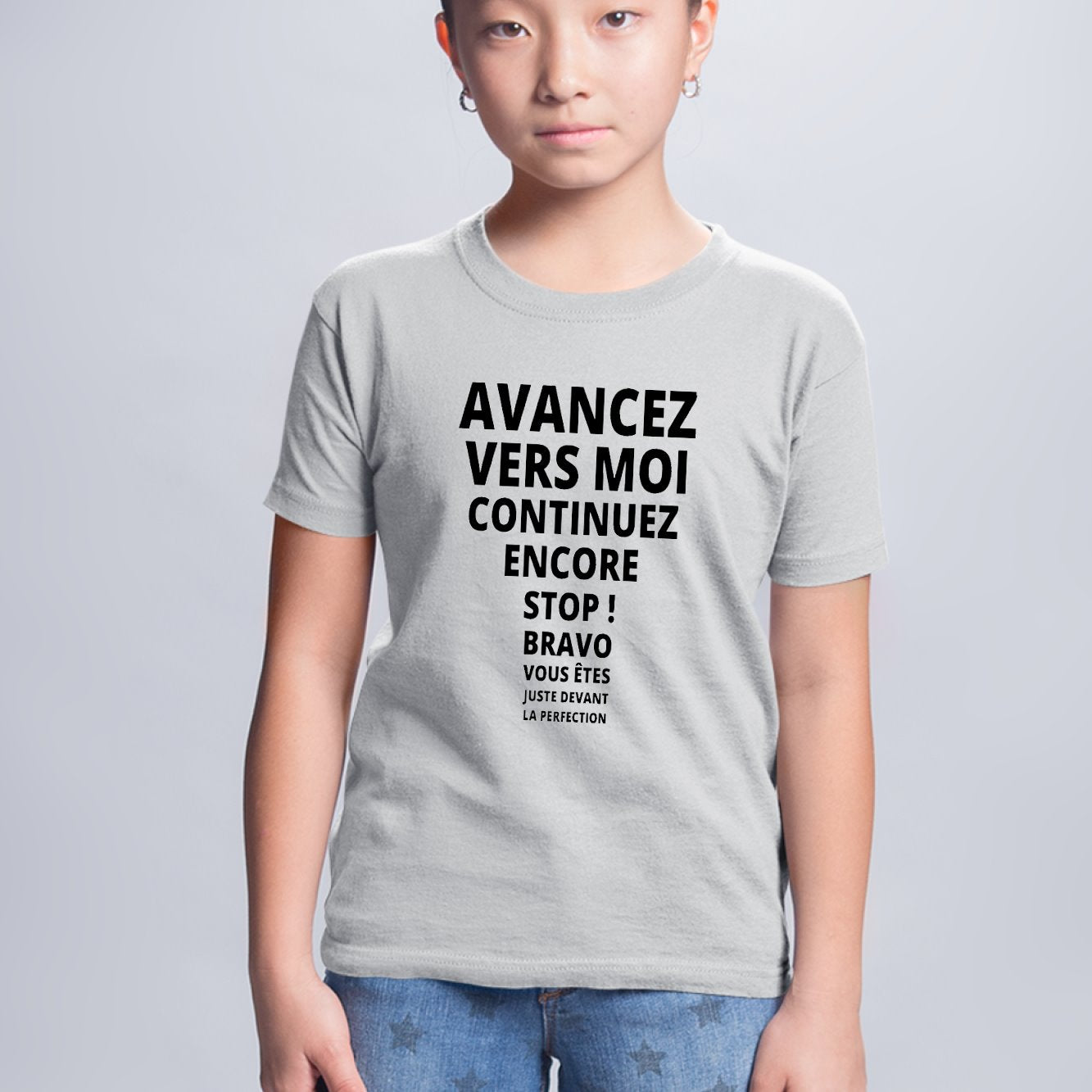 T-Shirt Enfant Avancez vers la perfection Gris
