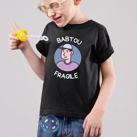 T-Shirt Enfant Babtou fragile Noir