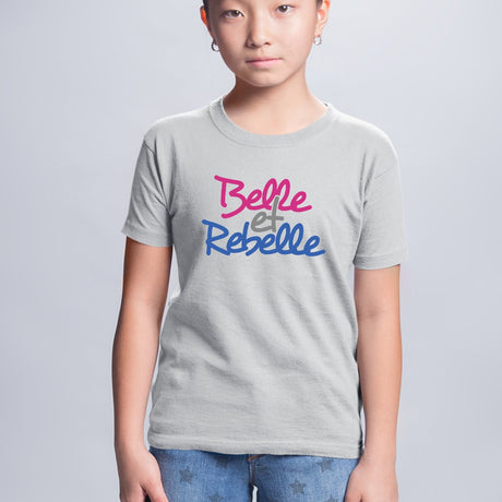 T-Shirt Enfant Belle et rebelle Gris