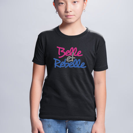 T-Shirt Enfant Belle et rebelle Noir