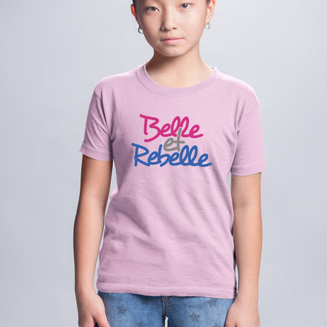 T-Shirt Enfant Belle et rebelle Rose