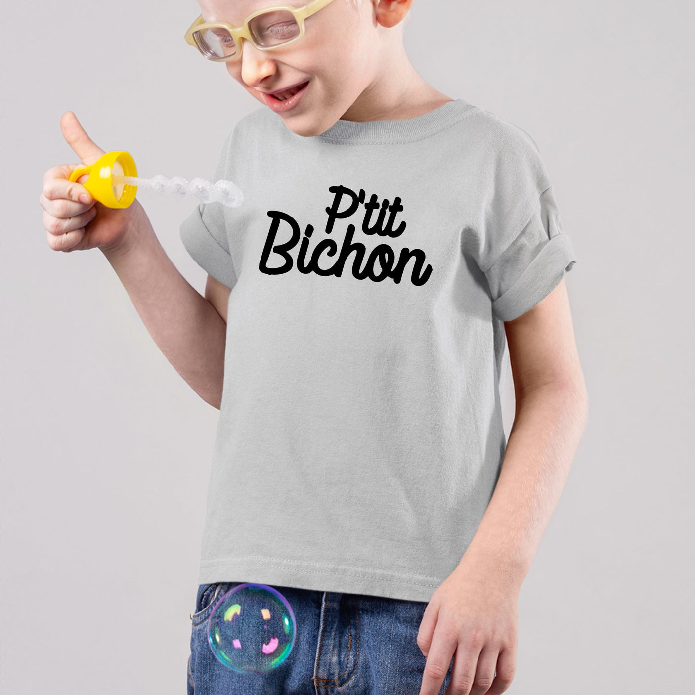 T-Shirt Enfant Bichon Gris