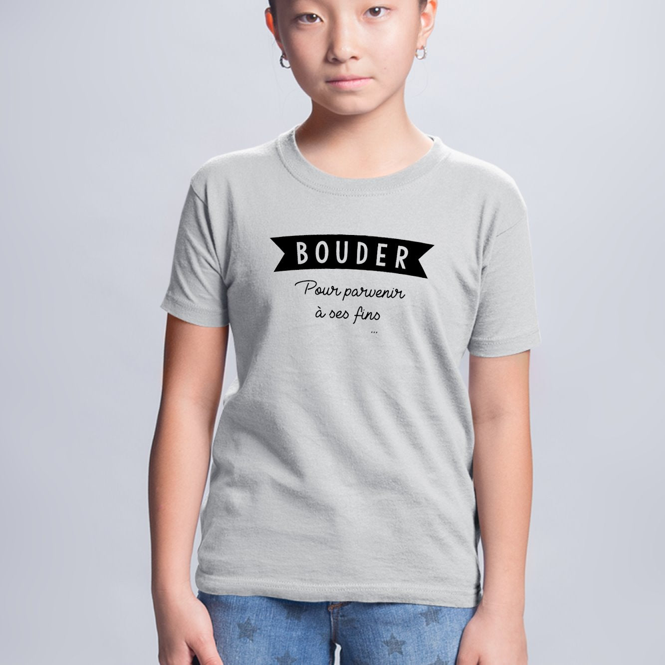 T-Shirt Enfant Bouder pour parvenir à ses fins Gris