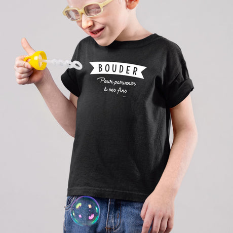 T-Shirt Enfant Bouder pour parvenir à ses fins Noir