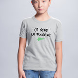 T-Shirt Enfant Ça gère la fougère Gris