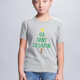 T-Shirt Enfant Ça sent le sapin Gris