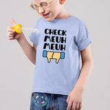 T-Shirt Enfant Check meuh meuh Bleu
