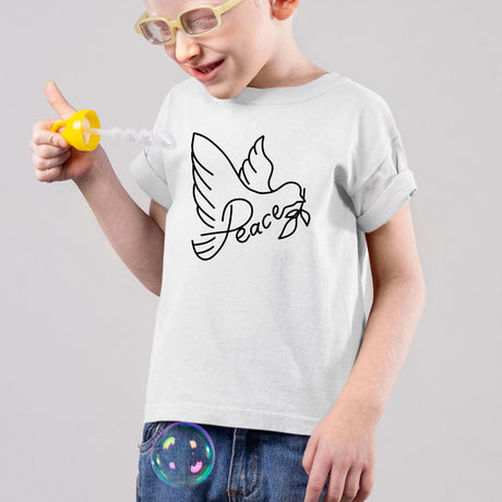 T-Shirt Enfant Colombe de la paix Blanc