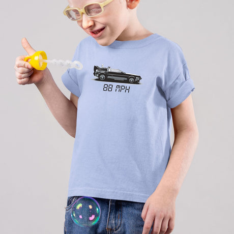 T-Shirt Enfant Delorean 88 MPH Bleu