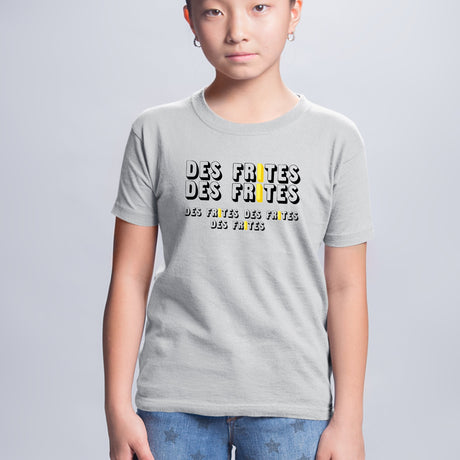 T-Shirt Enfant Des frites des frites Gris